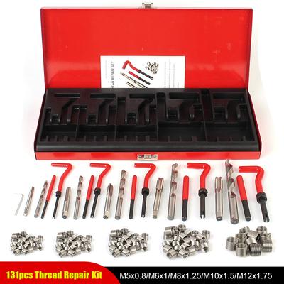 88/131 pièces Outils de voiture M5 M6 M8 M10 M12 Kit d'outils de réparation de filetage Accessoires de voiture