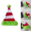 Pompoms Christmas Santa Hats for Children Adult Family Gathering Stripe Plush Santa Hats Festival Props Holiday Headpiece