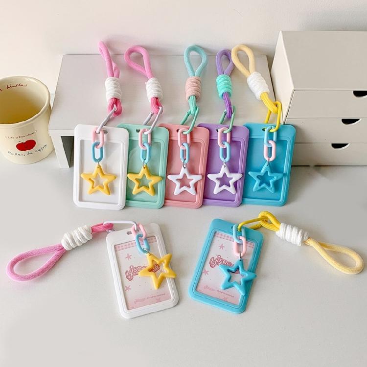 Lovely Kpops Photocard Holder with Keychain,Star Photo Card Sleeve ID Bank Credit Card Holder Protector Gifts for Womens