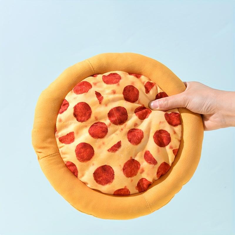 Dog Toy - Squeaky Plush Pizza  - Durable Chew for Small Breeds, Interactive Pet Playtime Accessory