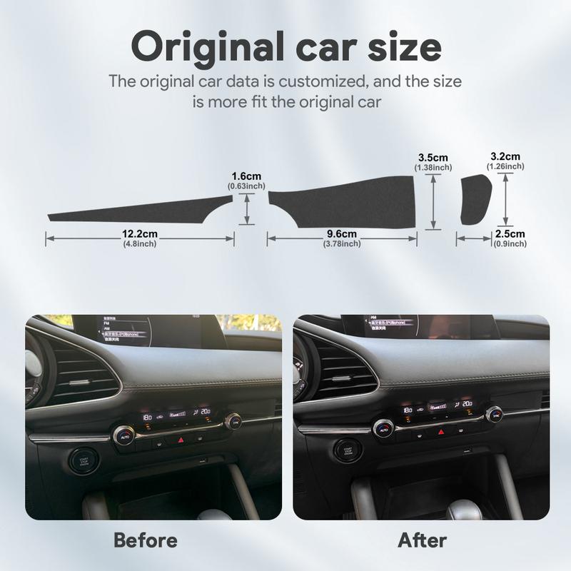 Premium Suede trument Air Outlet Panel Sticker For Mazda 3 BP 2024 2025 Mazda3 Axela LHD RHD