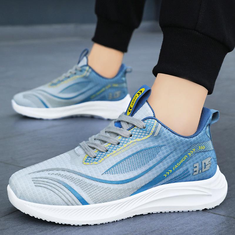 Shoes Men's Spring New Soft-soled Breathable Sports Shoes Korean Version Fashion Running Shoes Mesh Casual Shoes Foreign Trade Men's Shoes