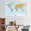World Map Poster with Country Name Wall Art Decorative Painting Travel School Supplies Classroom Home Decor No Framed