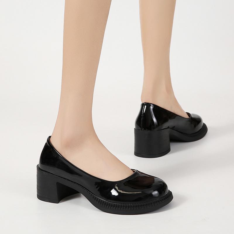 Scarpe da Donna  Saldi Caldi Primavera e Autunno Scarpe Décolleté Mary Jane Monocolore Punta Tonda Slip-on Qualità Completa Tacchi Alti