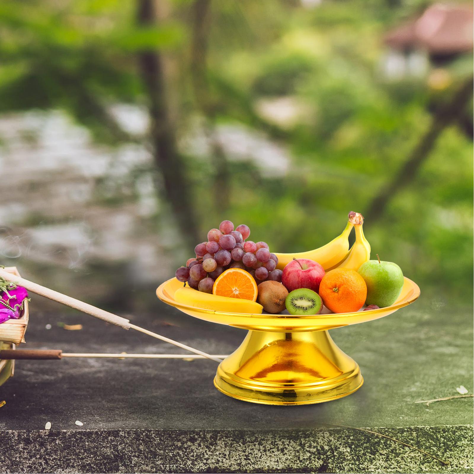 2Pcs Lotus Offering Tray Retro Style Sacrificial Plate for Buddhist Worship Temple Decor Fruit Storage Container China Mainland