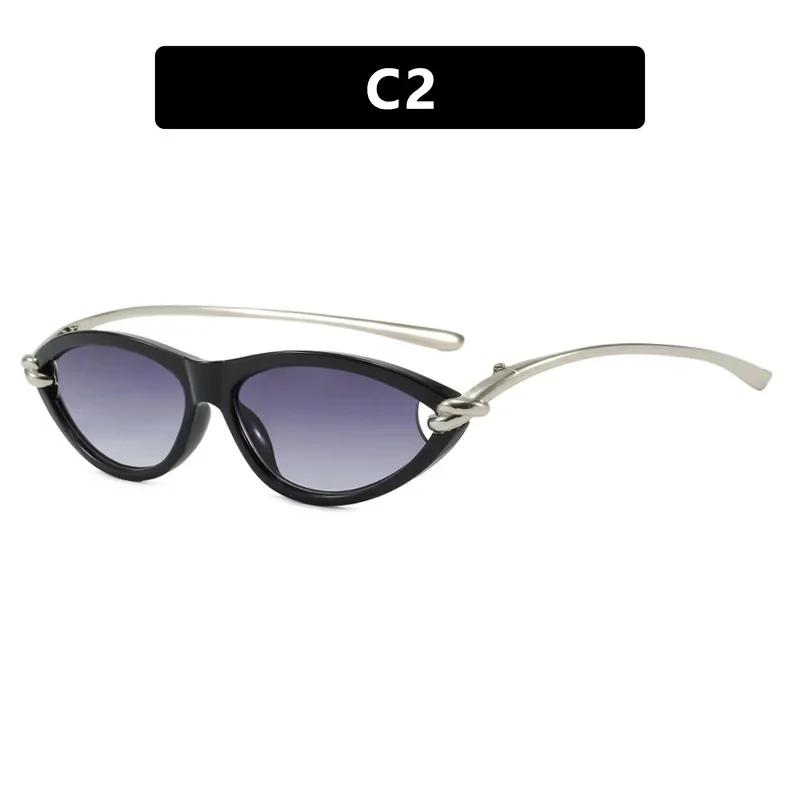 New Personalized Cat-eye Sunglasses Metal UV400 Protection Stage Performances Eyeglasses  Walk The Show Unisex Shades