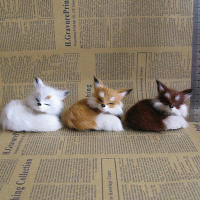 Fashion Fox Figures Easy Care Simulation Toy Furs Squatting Model