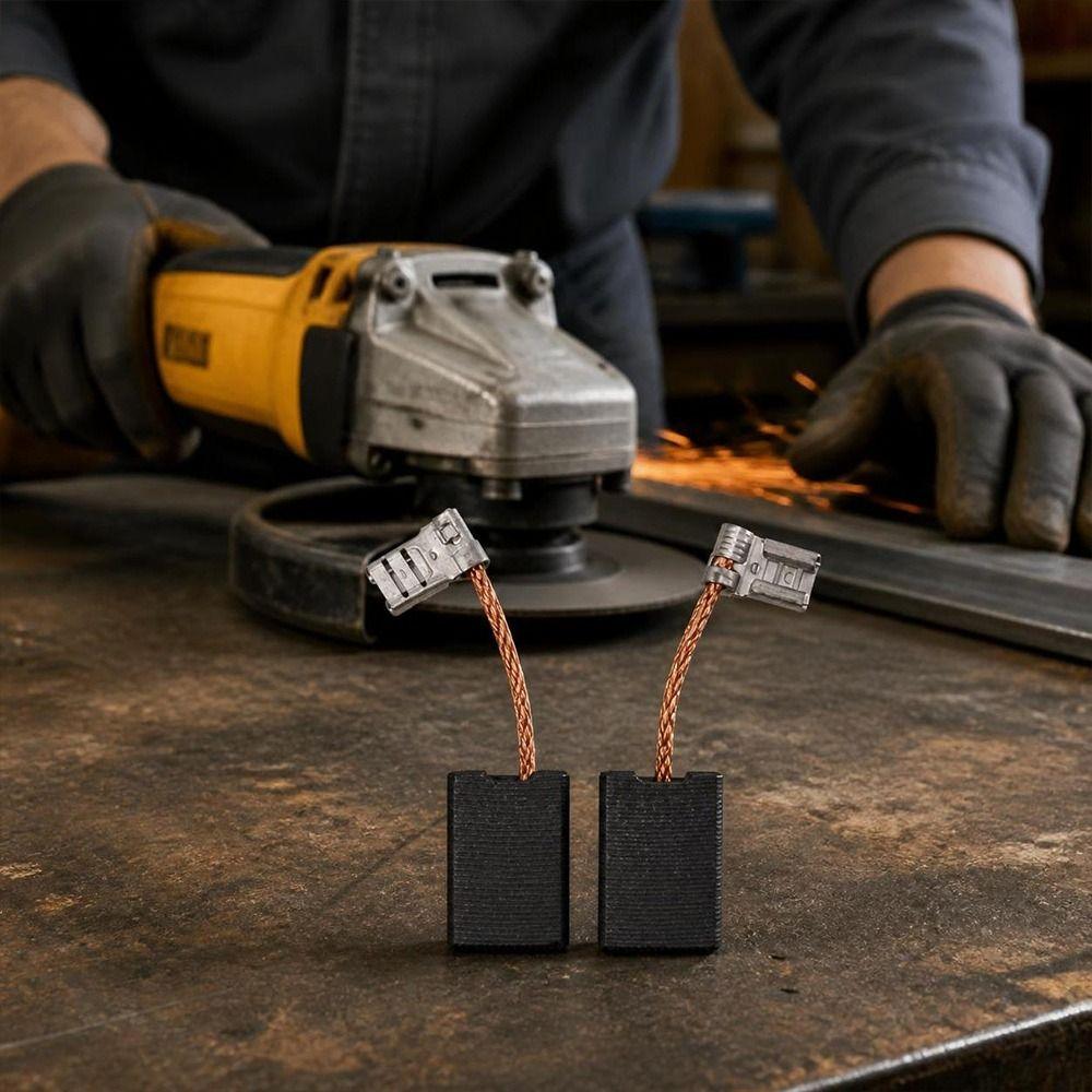 2Pcs Copper Terminals Carbon Brushes Graphite Rectangular Brush Blocks Angle Grinder Repair