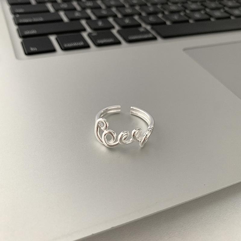 LOVE Adjustable Open Ring - Korean Style, Fashionable & Trendy Women s Stacking Ring Open Adjustable