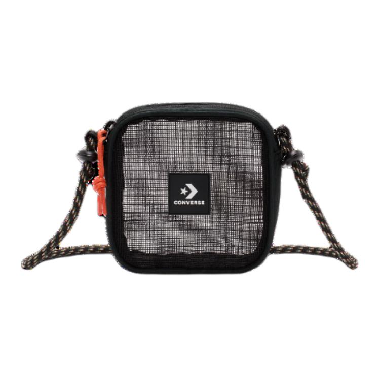 New Converse Polyester Shoulder Bag, Crossbody Bag Unisex Gray & Black 10026494-A01