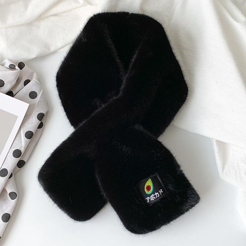 Plush Small Scarf Female Autumn and Winter Japanese Retro Wild Double-sided Plush Neck Collar