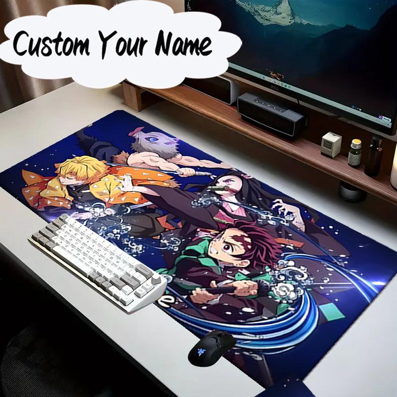 Custom Name Mouse pad Anime Slayer Characters Mouse Pad Desk Mat, Non-Slip Rubber Backer Pad For Computer Notebook Gaming Mouse Pad Birthday Gift