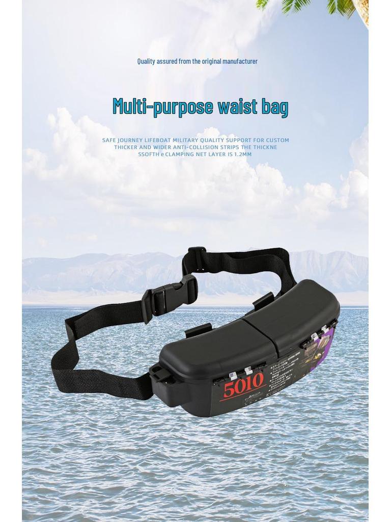 Portable Fishing Waist Bag and Lure Box for Sea, Stream, and Wild Fishing.