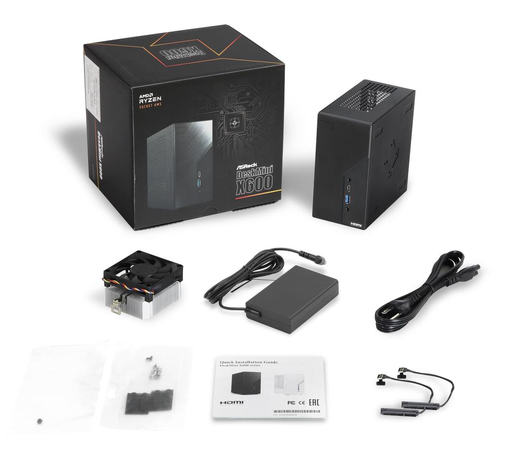 Asrock DESKMINI Barebone PC with X600 AMD Ryzen CPU Compatible Model Japanese Retailer X600/USB4/B/BB/BOX/JP Chipset, 9000/8000/7000 (Socket AM5)