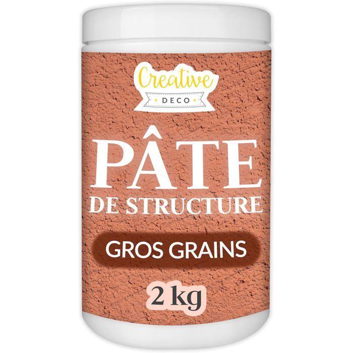 Pâte De Structure CREATIVE DECO | Gros Grains 2kg Rouge Brique | Pâte À Relief Pour Peinture Acrylique | Pâte Texturée | Effet 3D