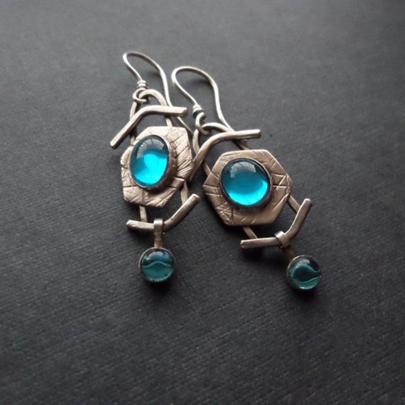 Fashion Blue Moonstone Earrings
