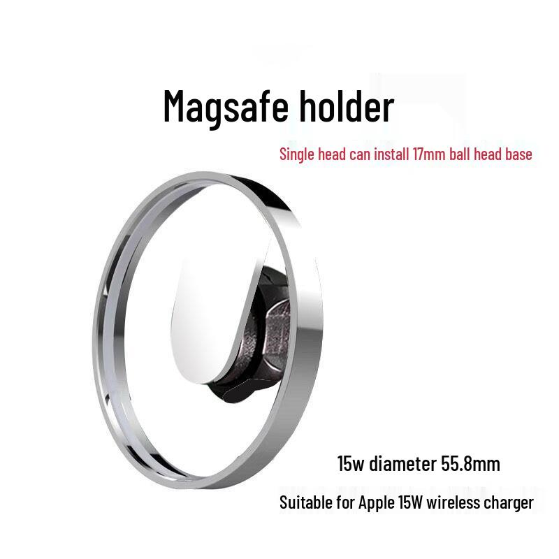 MagSafe 17mm Ball Head Bracket Zinc Alloy for Apple Wireless Charger, Car Mount