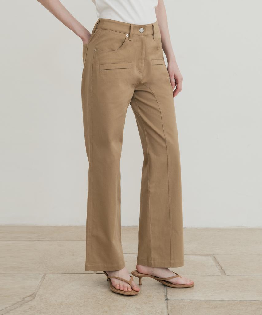 SSIN AND LEE (W) Roam Biker Detail Cotton Pants Beige