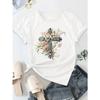 European Size European Size  Pattern Printed Casual Round Neck Short Sleeve T-shirt Summer New Women's Wear