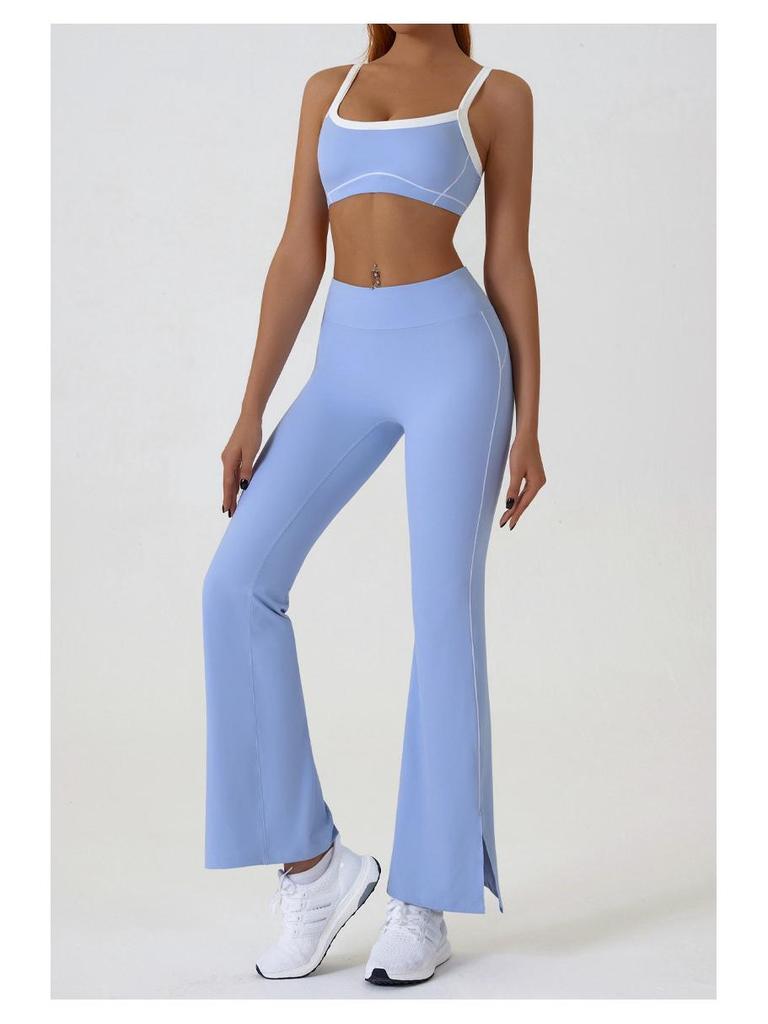 Women's Slim Fit Color Block Yoga Suit - Naked Feeling Outdoor Sportswear Set