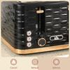 Four-Slice Rippled Toaster - Black