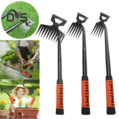 Weed Puller Tool with Ergonomic Non-Slip Handle 5 Teeth Design Easy To Clean Multifunctional Weed Remover Soil Loosening Tool