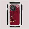 Red Textured Pattern Glass Mobile Phone Case Suitable for iPhone 17/16/15/14/13/12/11Pro Max All-inclusive Anti-fall Back Cover