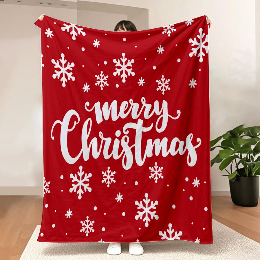 

1 шт. одеяло с принтом снежинок, флисовое одеяло с рождественской тематикой, мягкое теплое плед-одеяло для дивана, кушетки, офиса 30x40in