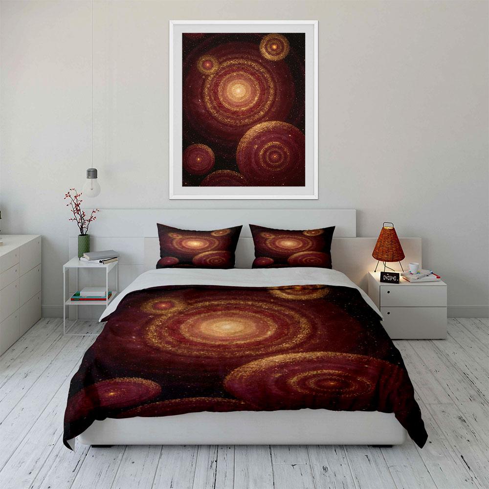 Glowing spiral galaxy patterns. Bedding sets Duvet cover sets Duvet covers Pillowcases(1* Duvet Cover 2* Pillowcases without duvet insert)