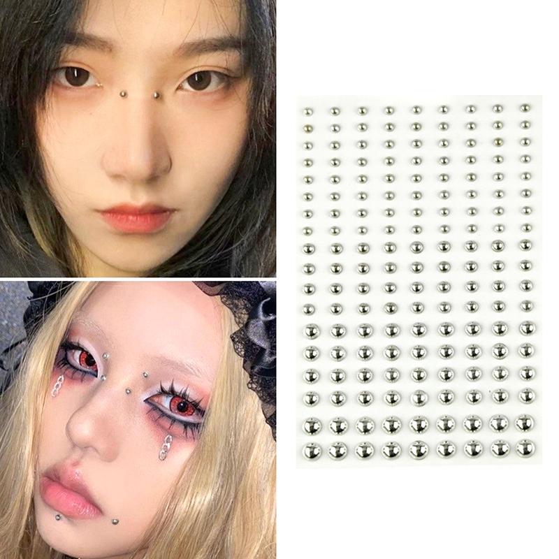 165/180Pcs Fake Nose Studs Crystal Rhinestones Stick On Body Gems No Piercing Decor For Face Lip DIY Festival Accessories