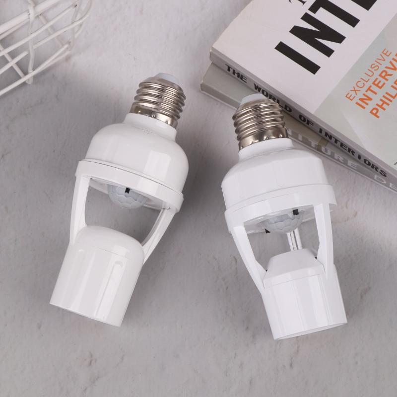 E27 Socket Converter With Pir Motion Sensor Led Lamp Base Intelligent Switch Light Bulb Holder Ac 85-265V Dimming Delay Control