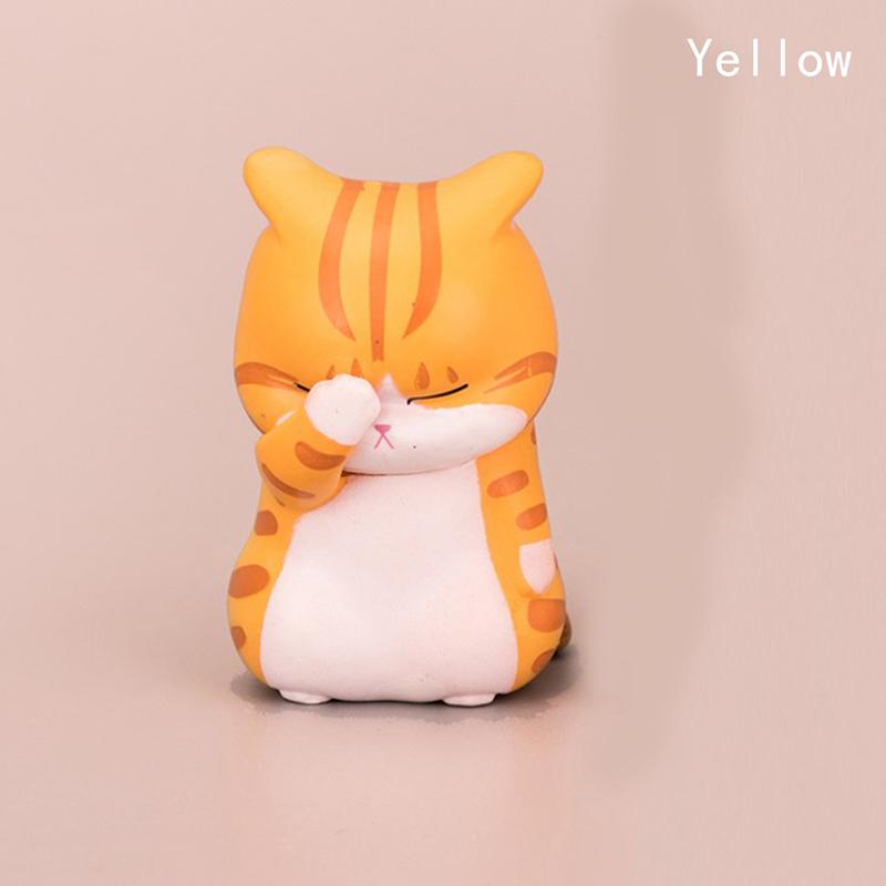 

1Pc Cartoon Lucky Cats Model Winking Resin Craft Action Figure Doll Diy Decor жёлтый
