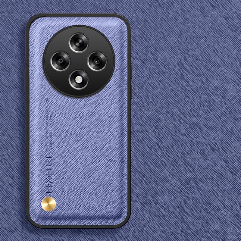 Luxuriöse echte klassische Lederhülle mit Textur für Oppo Reno12 Ultra Cover Schutzhülle Leichter Schutz Business Vollständige Schutzhülle