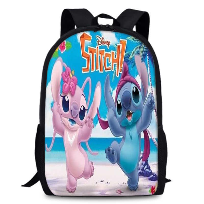 Süßer Stitch Cartoon Rucksack für Kinder mit großem Fassungsvermögen und Oxford-Gewebe