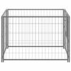 VidaXL Chenil Argenté 100x100x70 cm Acier Enclos pour Chiots Cage Extérieur 150792