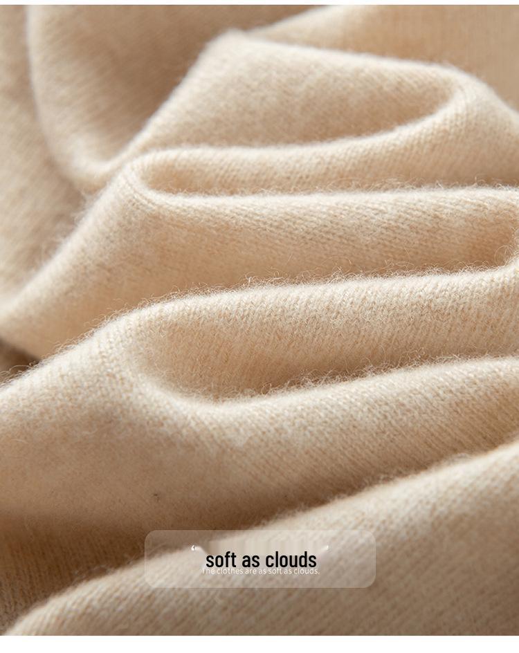 Women's Round Neck Embroidered Cashmere Cardigan - Autumn/Winter 2026: Gentle Style, Loose Fit, Slimming, Warm Outerwear