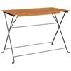 VidaXL Folding Bistro Table 100x54x71cm Solid Acacia Wood and Steel, Garden Lounge, Outdoor Furniture, Table 319971
