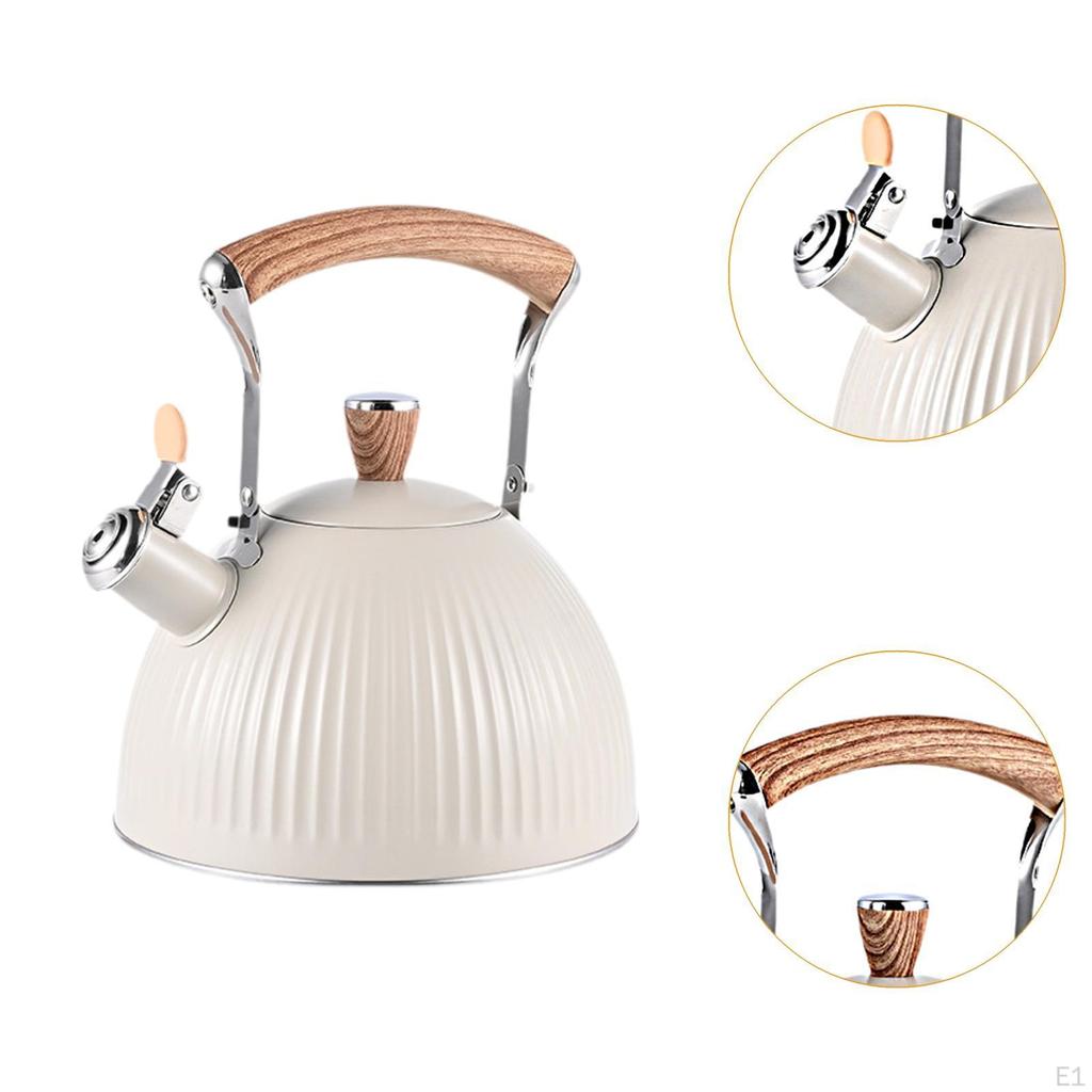 Whistling Kettle, Teakettle, 2.5L with Ergonomic Handle Portable Stainless Steel Sounding Kettle for