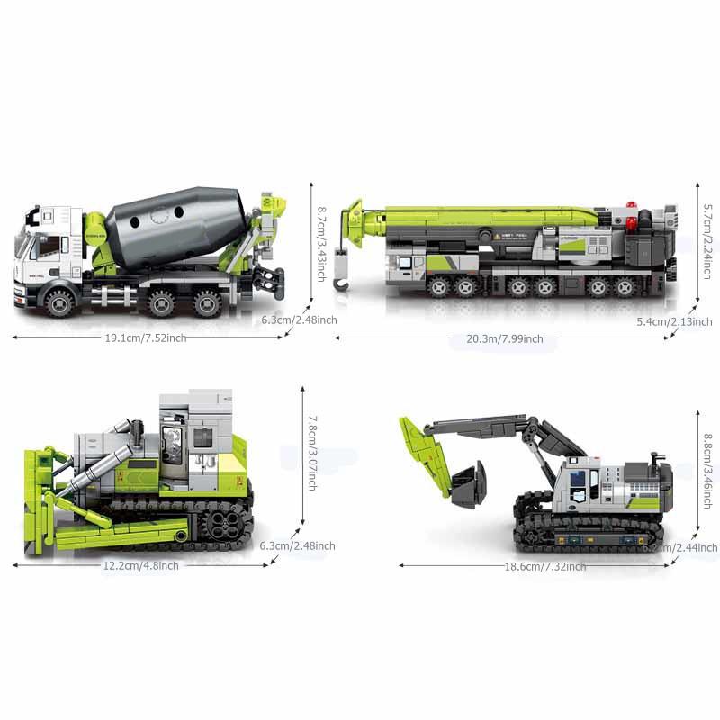 Non-Toxic Sembo Engineering Vehicle Assemblage Building Blocks Kits Moc Excavator Mixer Truck Model Bricks Diy Educational Toys Children Gifts