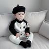 Korean-Style Winter Baby Two-Piece Cotton Outfit: Thickened One-Piece Coat for Boys (0-6 Months)