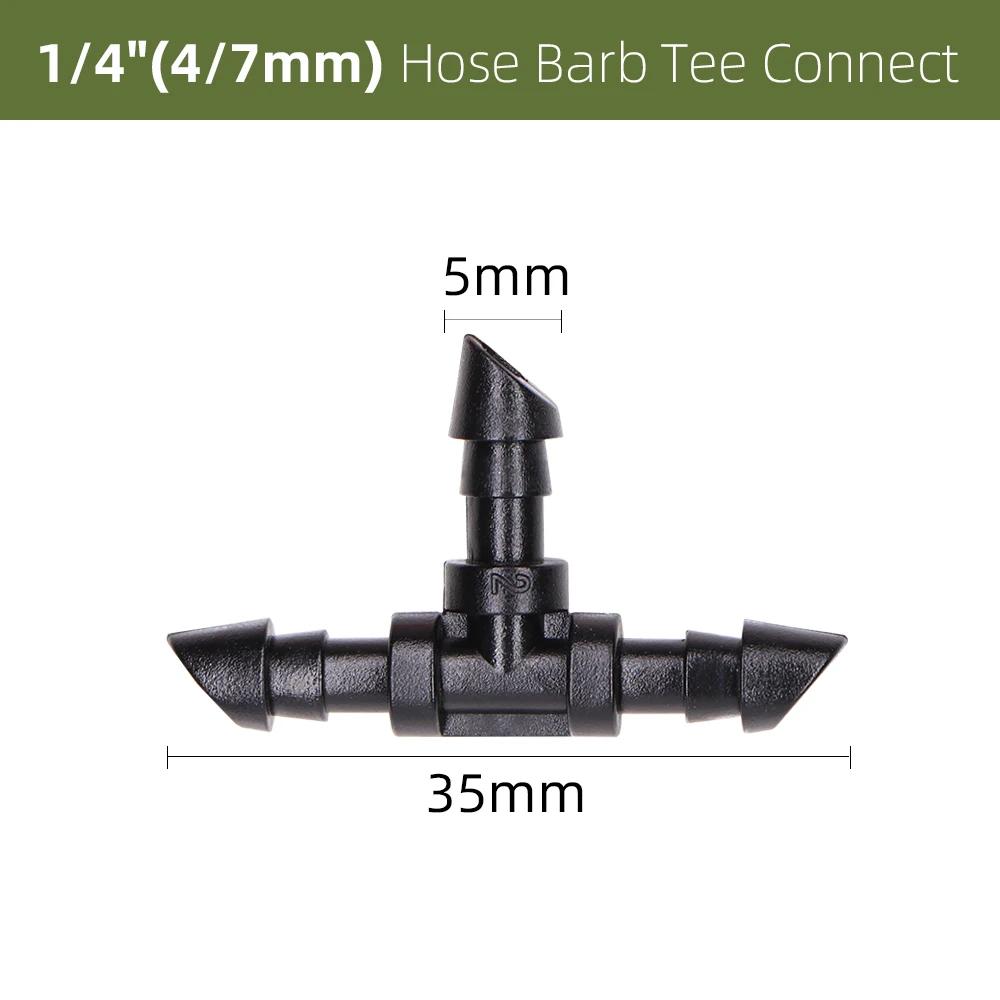10-1000PCS Garden Water Connector Drip Irrigation for 1/4'' Tubing Hose Accessories Joint Barbed Tees Cross Eng Plug Adaptors