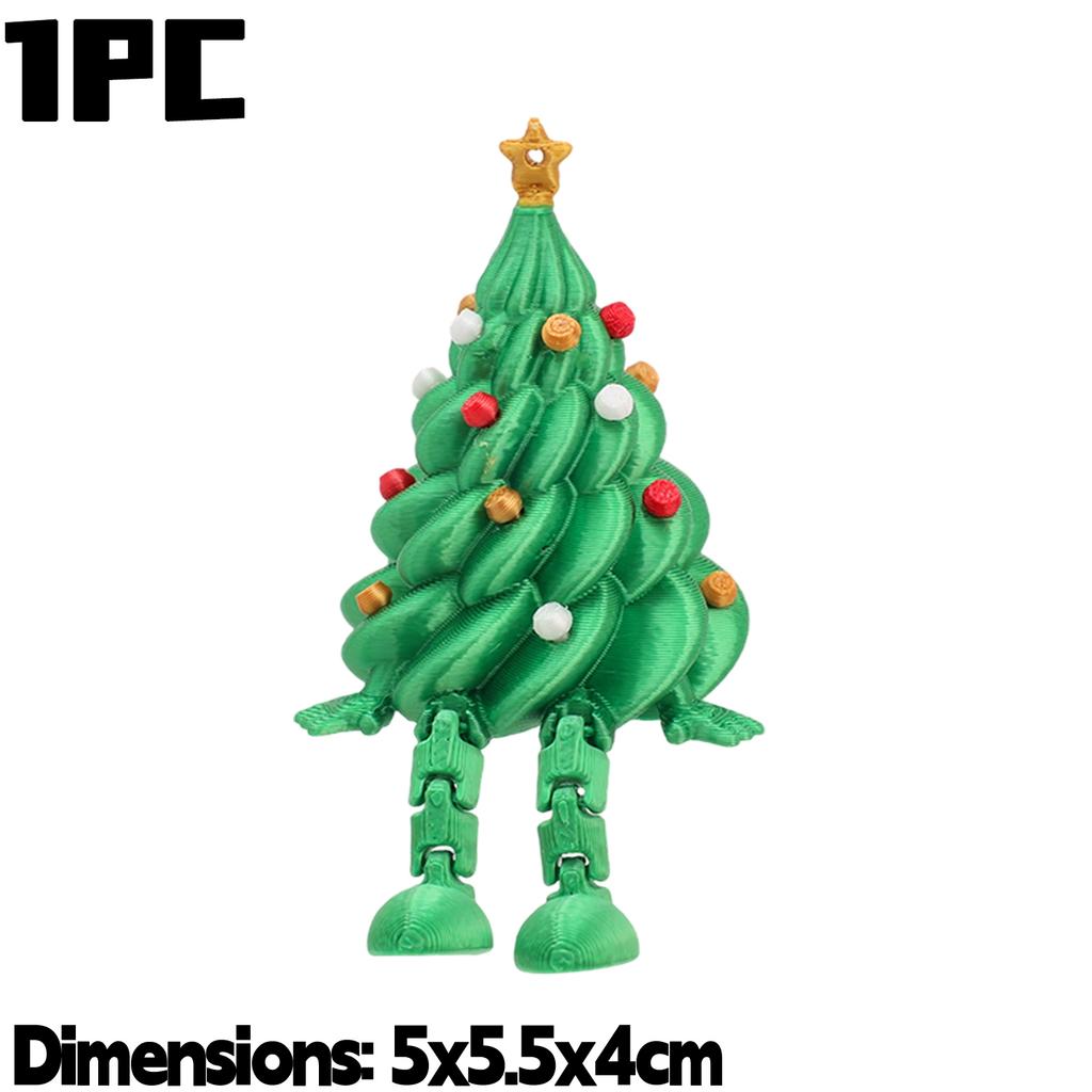 10/1Pcs Desktop Ornament Funny 3D Printed Christmas Tree Articulated Party Christmas DIY Green Tabletop Decoration Kids Gifts