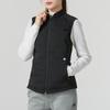 Skechers Solid Color Slim Fit Stand Collar Zipper Down Vest Women Vests Carbon-Black P424W065-0018