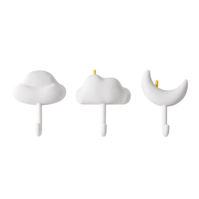 3pcs Cute Hooks Strong Load Bearing Adhesive Coat Wall Hooks for Kitchen Bathroom Living Room