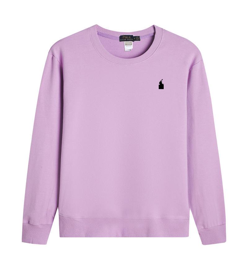 Casual Autumn American Style Pure Cotton Long Sleeve Polo Hoodie with Embroidered Horse Design