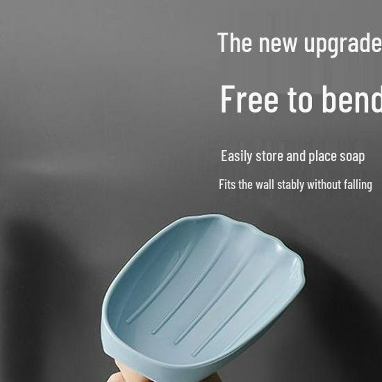 Wall-Mounted Soap Holder: Punch-Free Draining Storage Rack for Bathroom