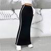 Eleganter Midirock für Herbst und Winter, Kontrastfarbendesign, Hüftbetonender langer Rock für Damen