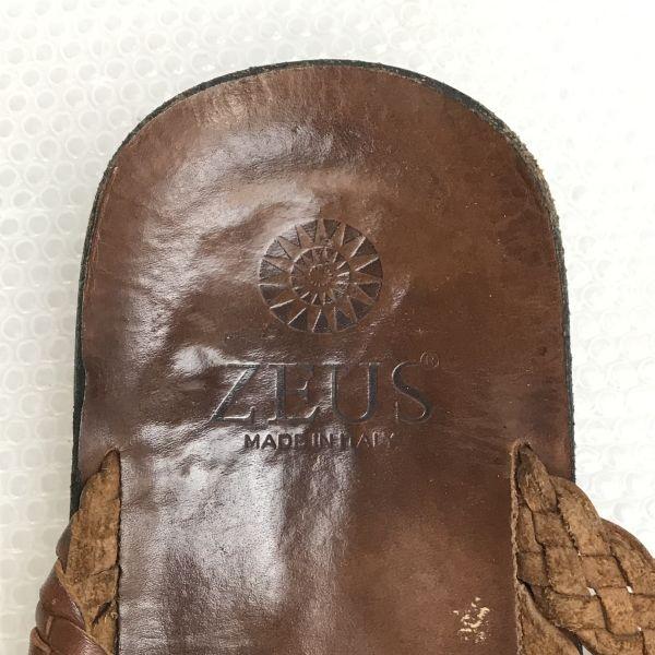 ZEUS Ledersandalen 41 25.5-26.5 braun flach Italien(GEBRAUCHT)