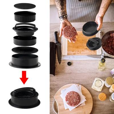 Presse à Hamburger Presse à Tourte à la Viande Moule à Farce pour Burger Farcis avec Feuilles de Papier Cuisson Outils à Pâtisserie pour Patty Accessoires de Cuisine BBQ