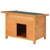 Hundehütte für den Außenbereich, Hundehütte aus Holz mit aufklappbarem Bitumendach, Wasserdichte Hundehöhle mit erhöhtem Boden für kleine Hunde, Gelb